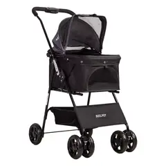 BEBESIT - Coche Mascotas Plegable Easy Perro Gato Negro BeePet