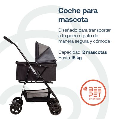 Imagen 2 del producto Coche Mascotas Plegable Easy Perro Gato Negro BeePet