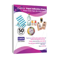 CURSOR - Papel Autoadhesivo Todo Tipo De Impresora Carta 50 Hojas