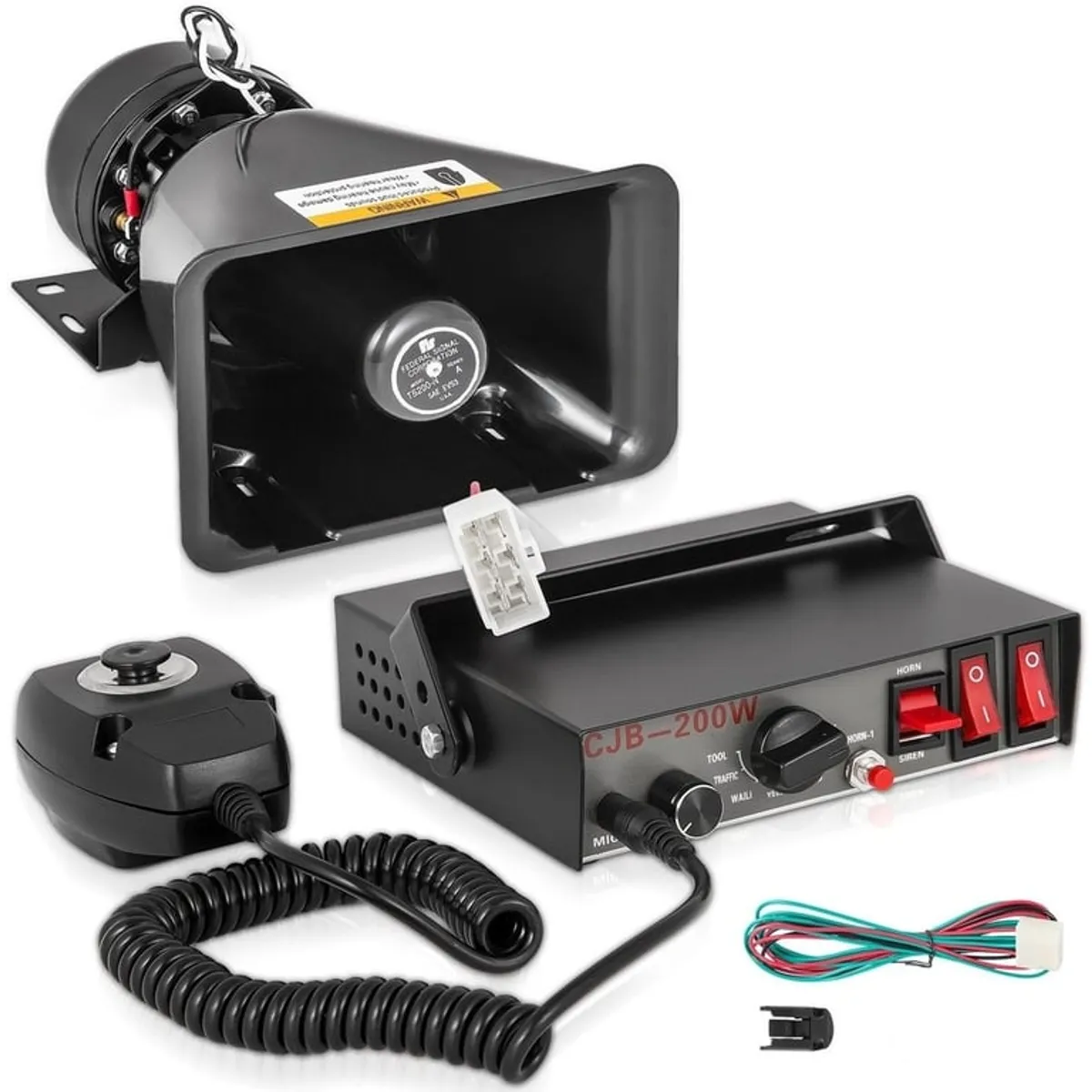 U BUY - Bocina Policial 200wt Sirena Carabinero 9 Tonos Megáfono