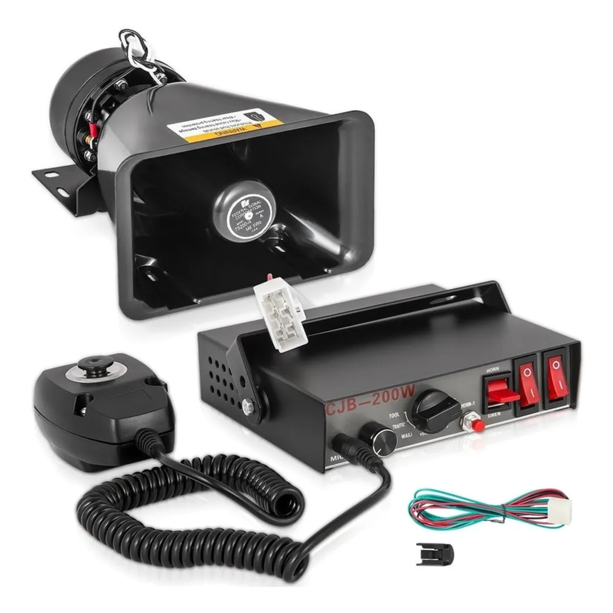 U BUY - Bocina Policial 200wt Sirena Carabinero 9 Tonos Megáfono