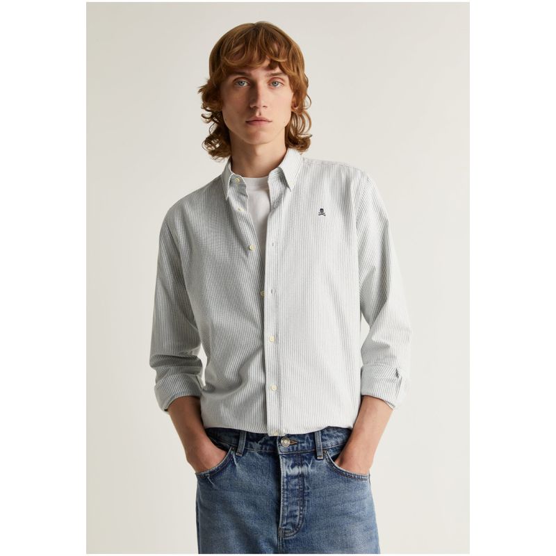 SCALPERS - Camisa Calavera Cuello Botones Khaki
