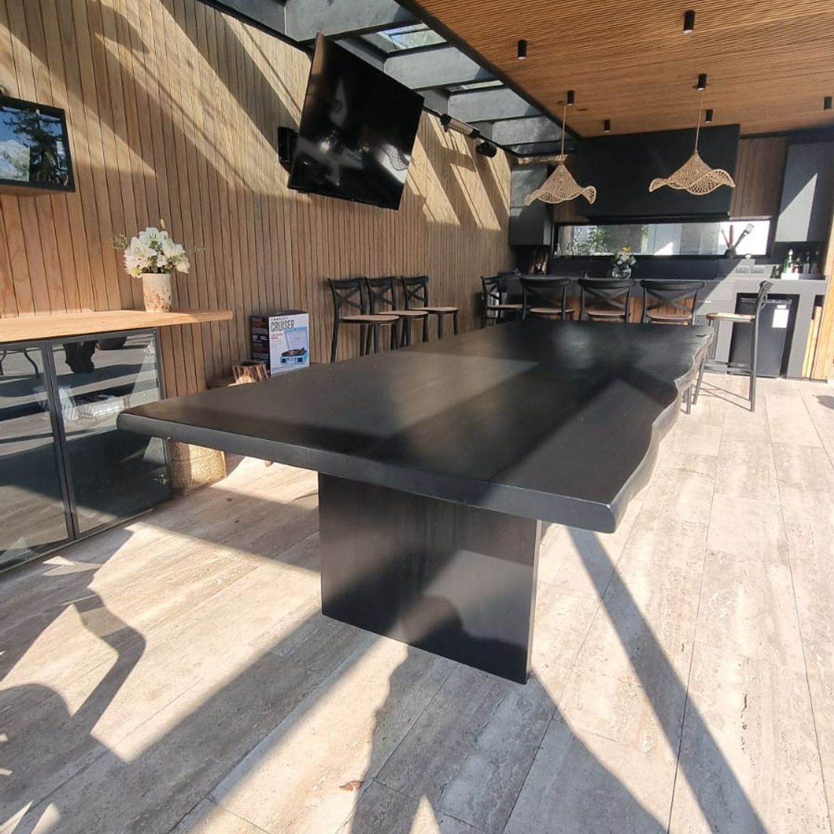 NOWU HOGAR - Mesa Comedor Yosemite Negra 6 Personas