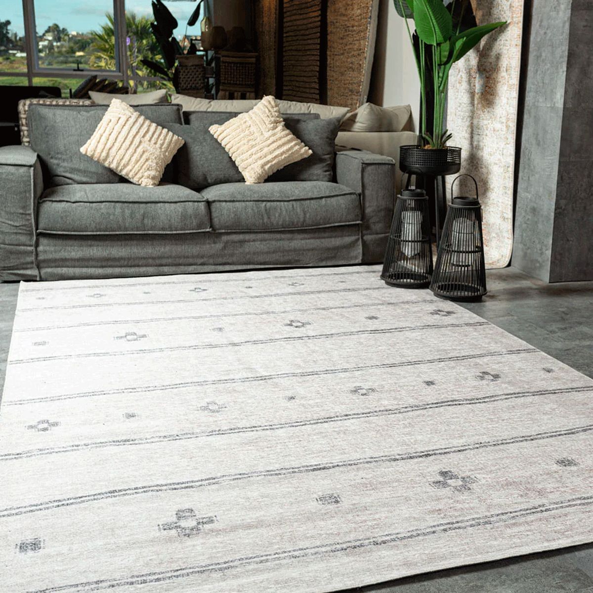 BAZHARS - Alfombra 160X230 cm Kendi Nor H0813 Grey D139 Bazhars