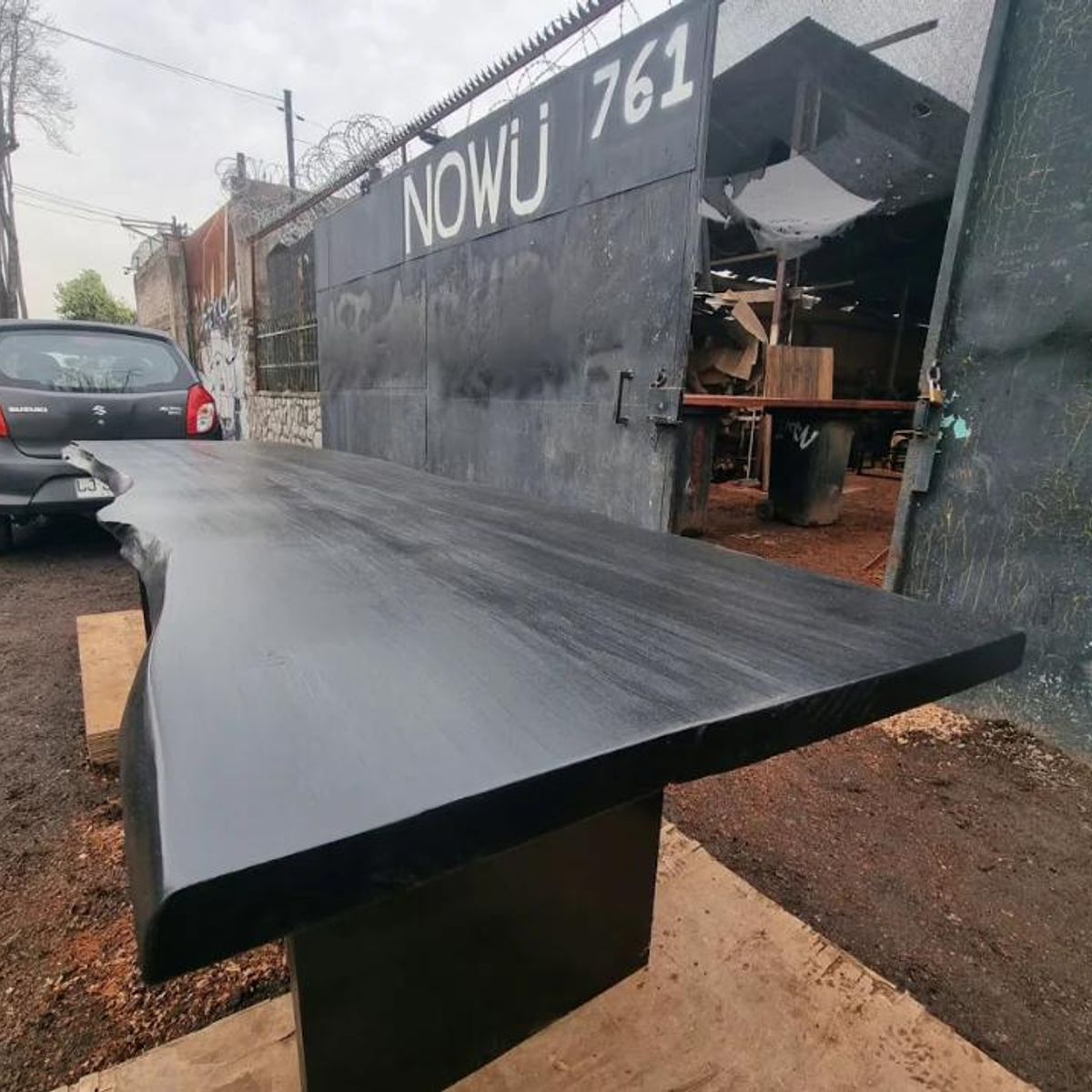 NOWU HOGAR - Mesa Comedor Yosemite Negra 10-12 Personas