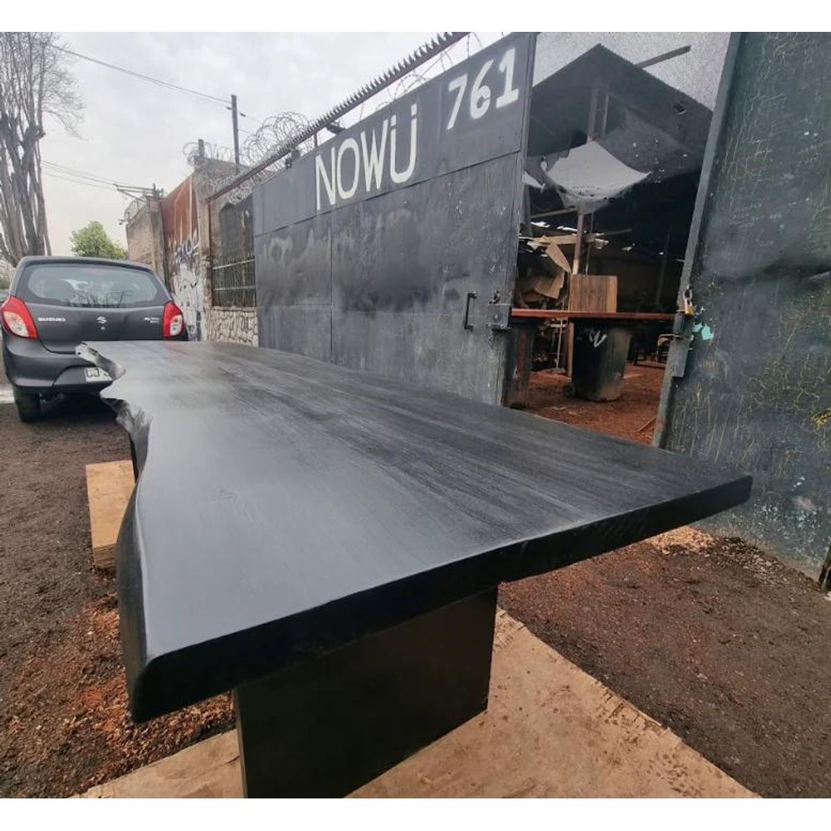 NOWU HOGAR - Mesa Comedor Yosemite Negra 10-12 Personas