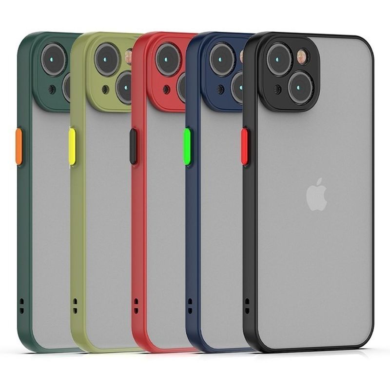 GENERICO - Carcasa Semi Transparente Negro Para iPhone 14 - Negro - Azul