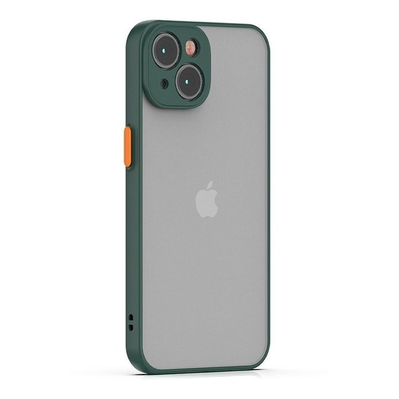 GENERICO - Carcasa Semi Transparente Negro Para iPhone 14 - Negro - Verde oscuro