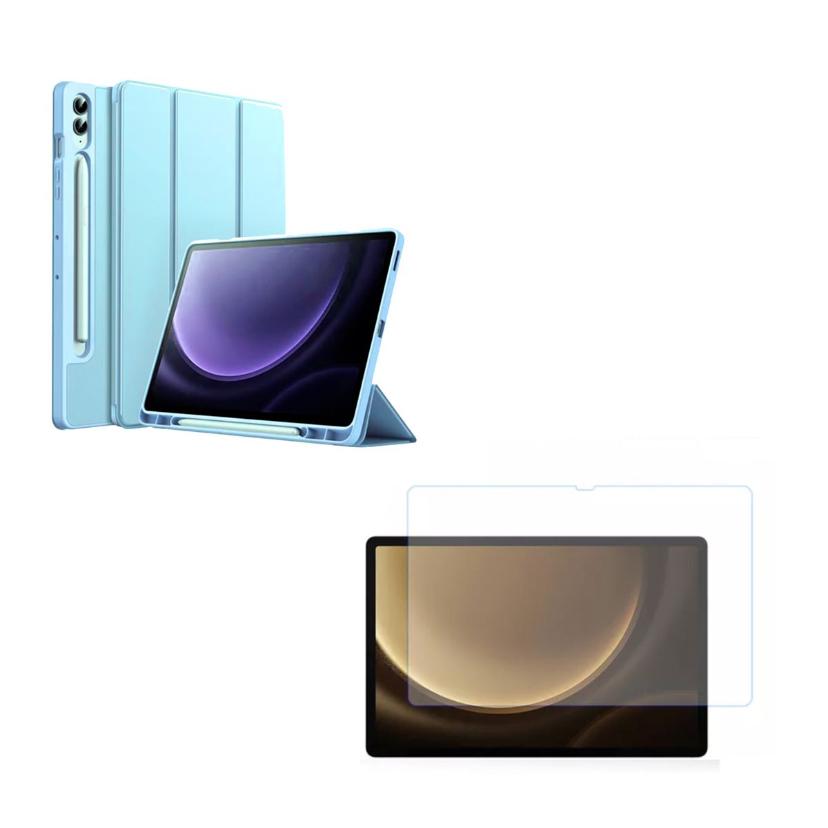 JOIGO - Funda Lamina Para Tablet Samsung S9 Fe + Plus Celeste