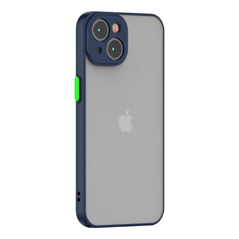 GENERICO - Carcasa S Transparente Para iPhone 15 + Lamina Vidrio - Verde - Azul