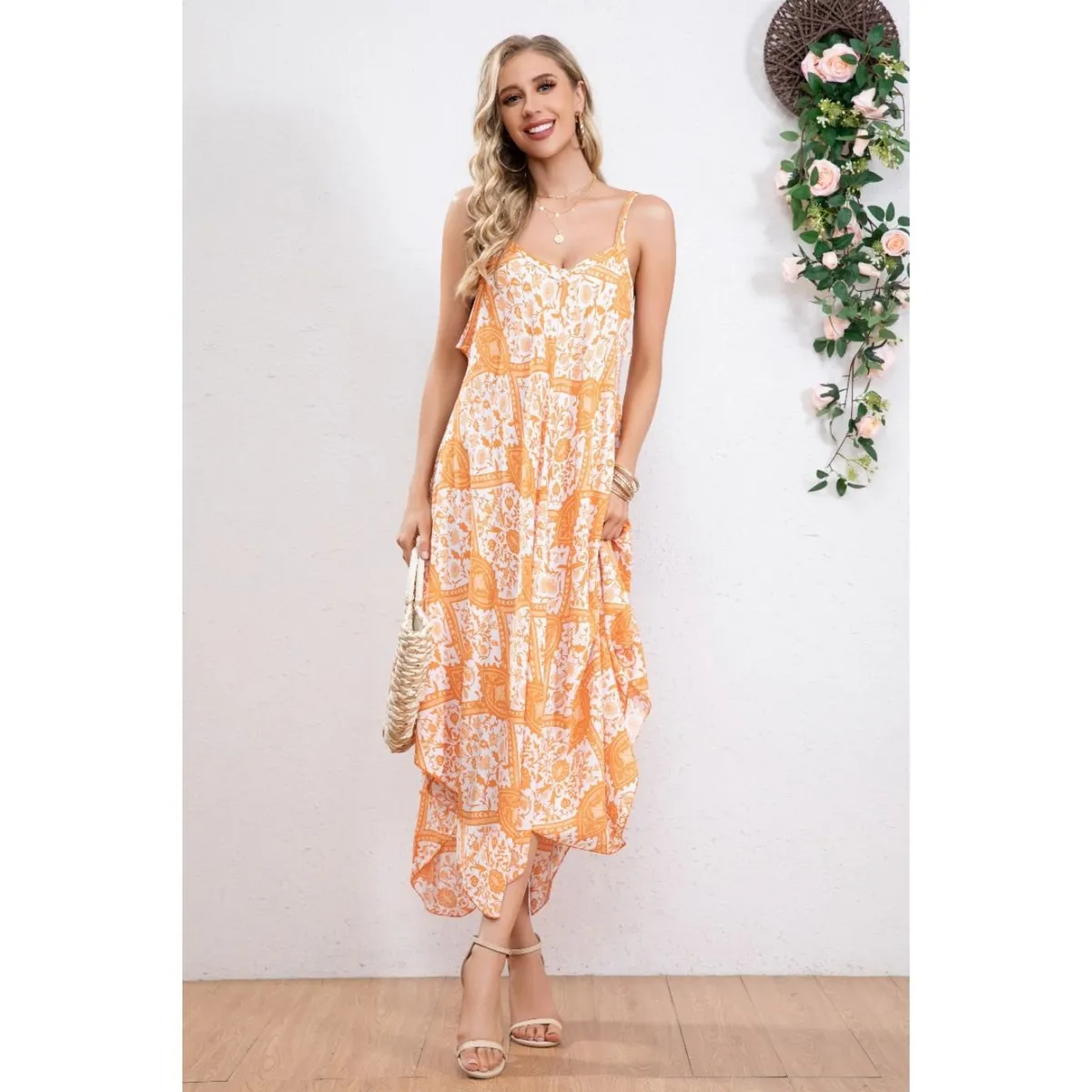 LIKE SHOP - Vestido Largo Asimétrico Verano Salida Playa 294