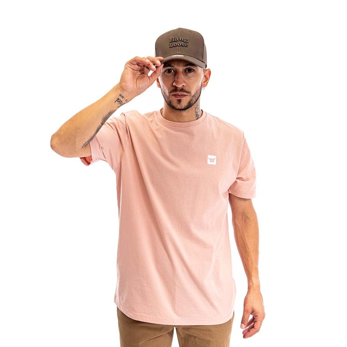 HANG LOOSE - Polera Hombre Rosado Summer Hang Loose