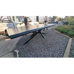NOWU HOGAR - Mesa Comedor Roble Antu Negra 8-10 Personas