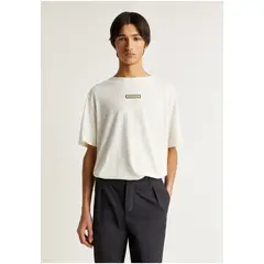 SCALPERS - Polera Print Trasero Efecto Lavado Offwhite