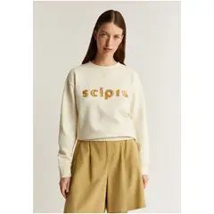 SCALPERS - Poleron Logo Bordado Lurex Natural