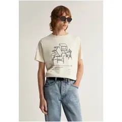 SCALPERS - Polera Print Frontal Offwhite