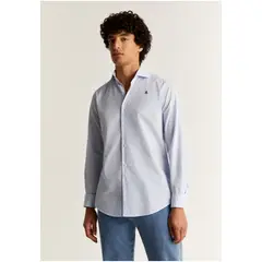 SCALPERS - Camisa Vestir Básica Cuadros Bluecheck