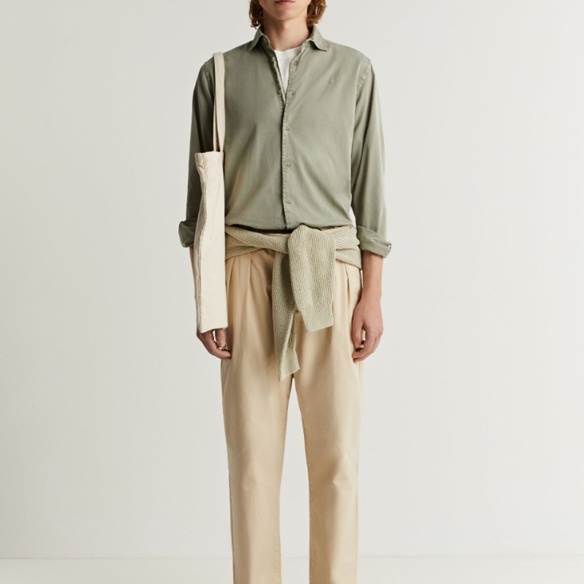 SCALPERS - Camisa Calavera Bordada Tono Lightkhaki