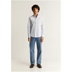 SCALPERS - Camisa Vestir Básica Bluewhitestripes