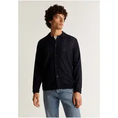 SCALPERS - Cárdigan Premium Punto Calados Navy