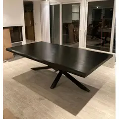 NOWU HOGAR - Mesa Comedor Roble Antu Negra 8-10 Personas