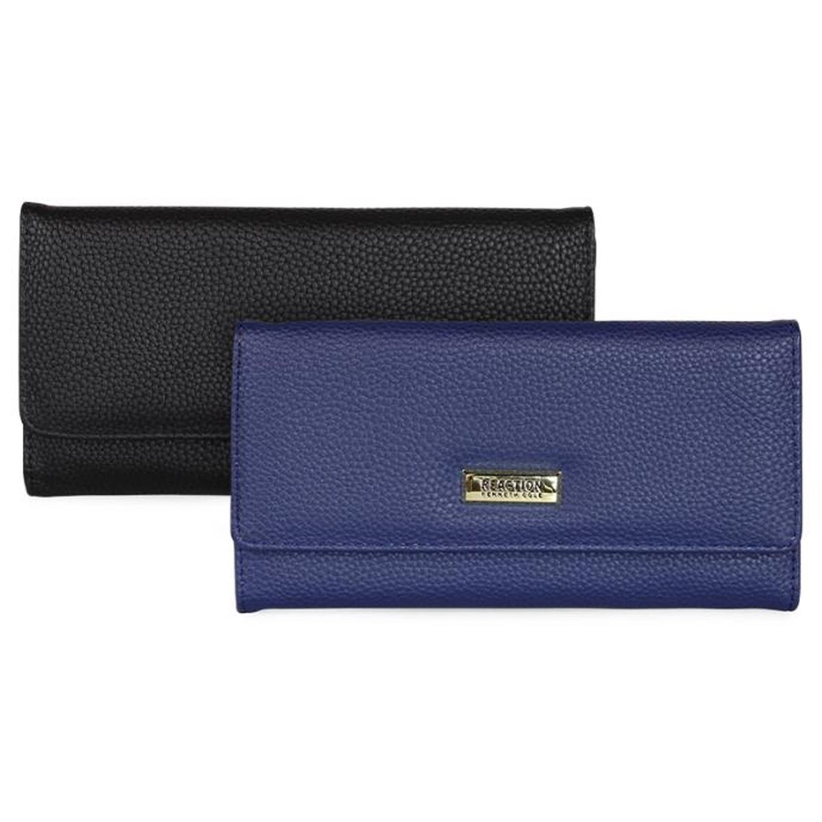 KENNETH COLE - 2 Billeteras de mujer Fidelia negra y azul Kenneth Cole
