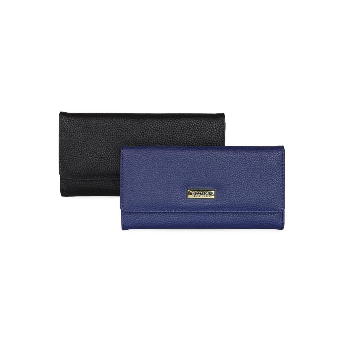 KENNETH COLE - 2 Billeteras de mujer Fidelia negra y azul Kenneth Cole