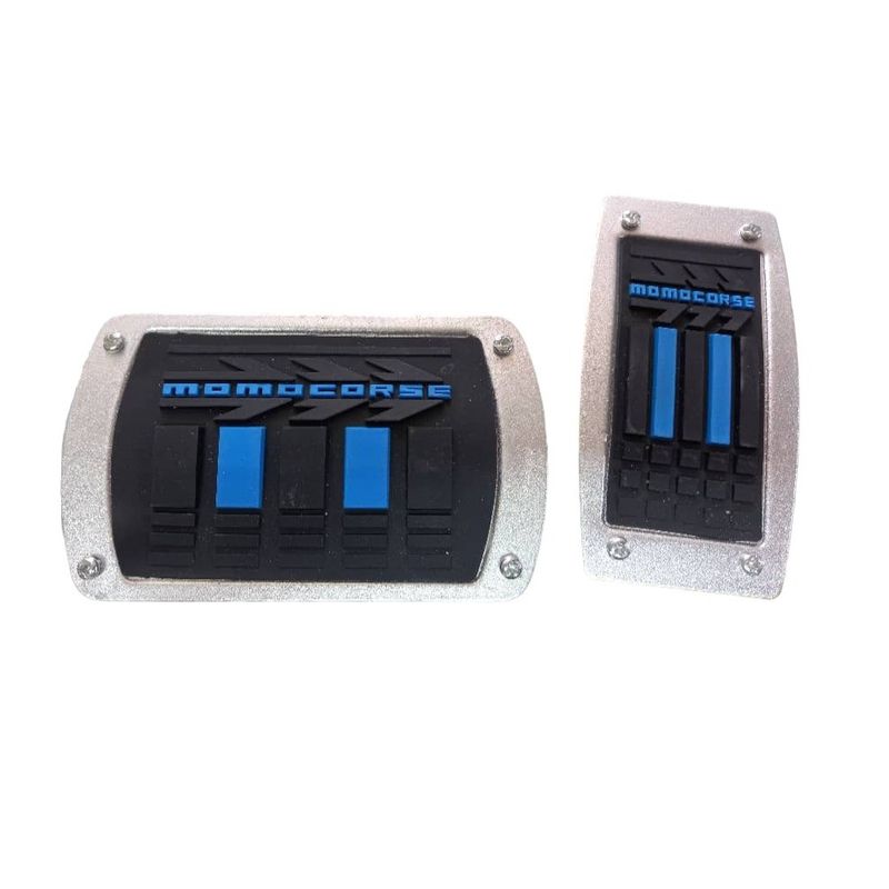 GENERICO - Set cubre pedales de auto MoMo 2 piezas de aluminio y goma