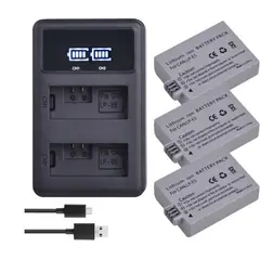 GENERICO - 3 BATERÍAS LP-E5 + CARGADOR DOBLE LC-E5 ALTERNATIVO CANON