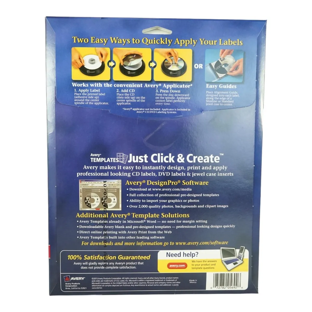 GENERICO - 40 ETIQUETAS PARA CD INK/LASER AUTOADHESIVA AVERY 5692 - 20HJS CARTA BLANCO