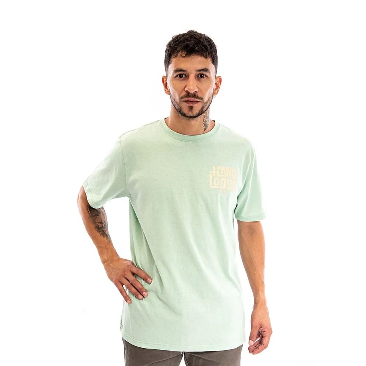 HANG LOOSE - Polera Hombre Verde Summer Hang Loose