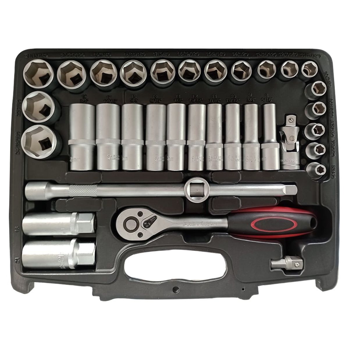 PRETOR - Juego de dados largos y cortos 3/8" 35 pcs