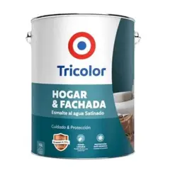 TRICOLOR - Esmalte al Agua Satinado Hogar y Fachada 1gl Blanco Invierno