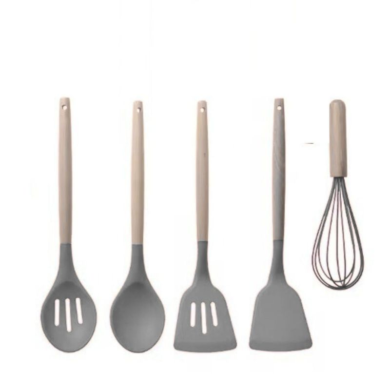GENERICO - Kit de 12 Utensilios de Silicona con Soporte para Cocina