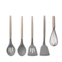 GENERICO - Kit de 12 Utensilios de Silicona con Soporte para Cocina