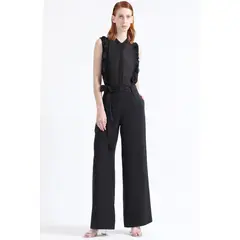LIOLA - Pantalon Ancho Tiro Alto, Negro
