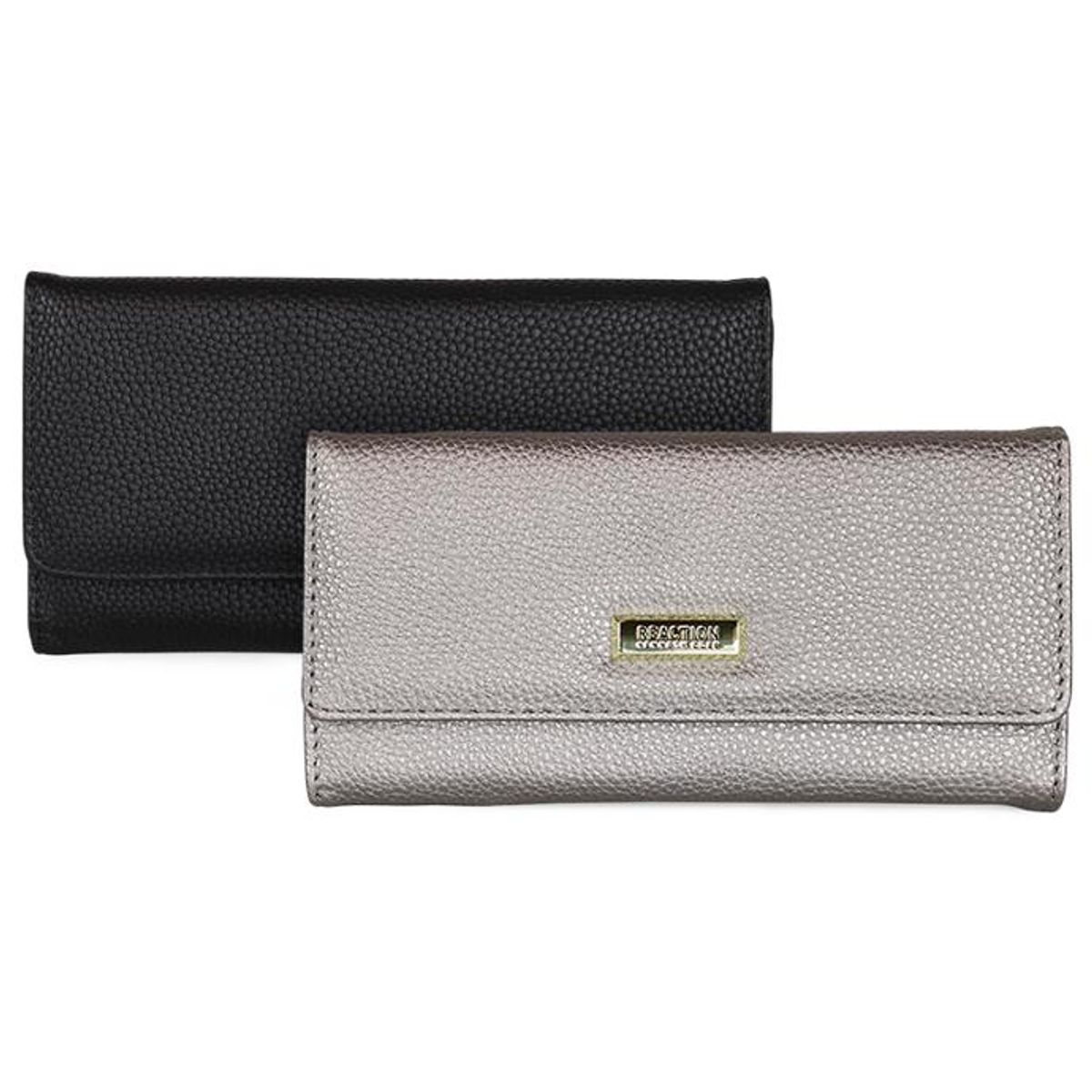 KENNETH COLE - 2 Billeteras de mujer Fidelia negra y gris Kenneth Cole