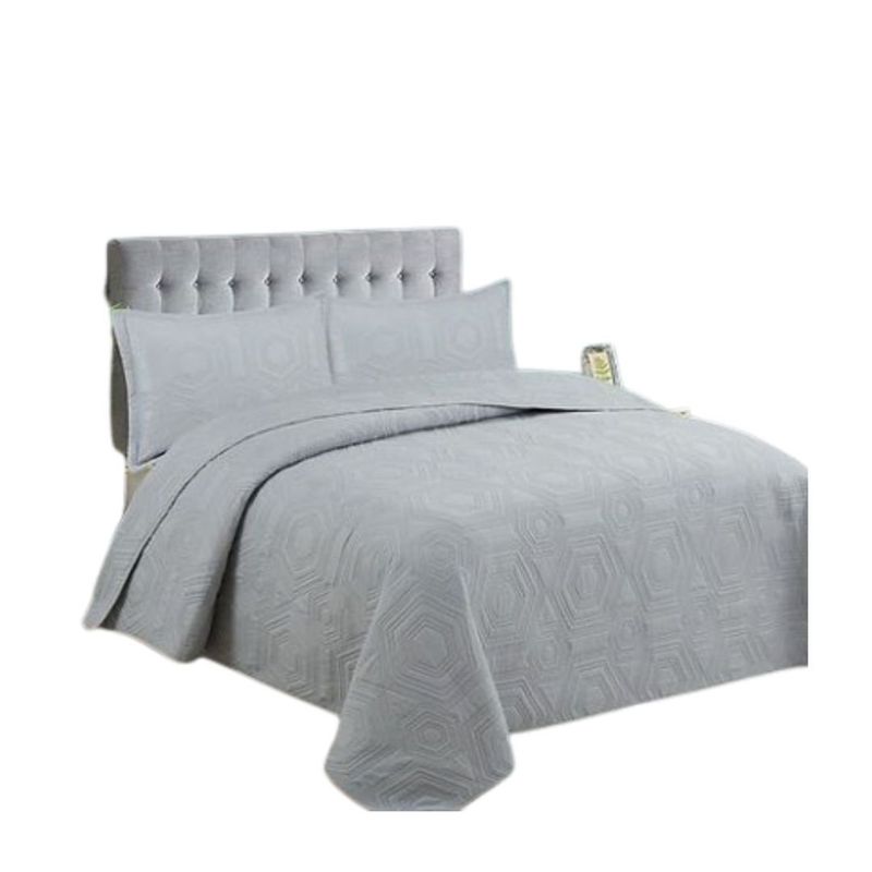 GENERICO - Cubrecama Quilt Verano 2 Plazas - Gris YC718B