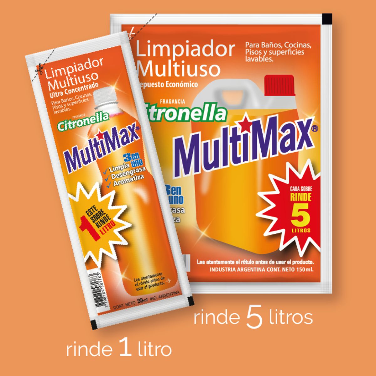 GENERICO - LIMPIADOR MULTIUSO PARA DILUIR 5 LITROS  MULTIMAX