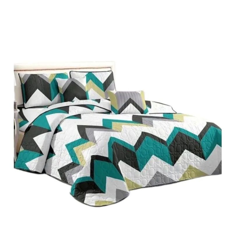GENERICO - Cubrecama Quilt Verano 2 Plazas - Calipso Rayas KFL103
