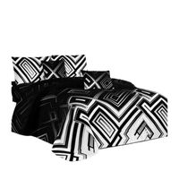 Cubrecama Quilt Verano 2 Plazas - Negro Blanco Figuras KFL099