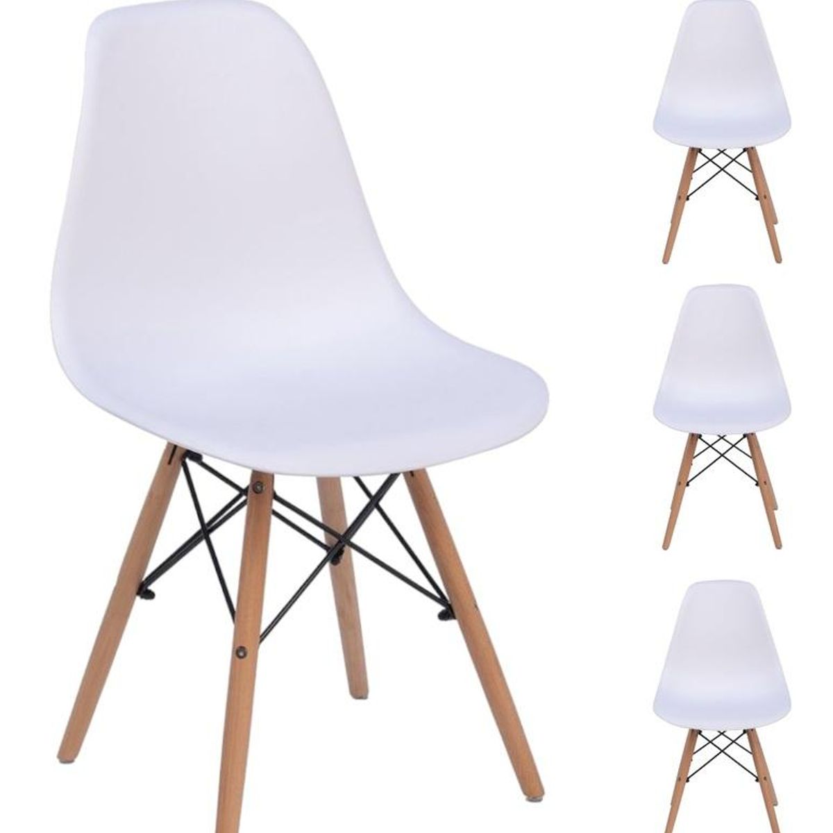 SPAZZIO - Kit 4 sillas Badem blancas - Blanco