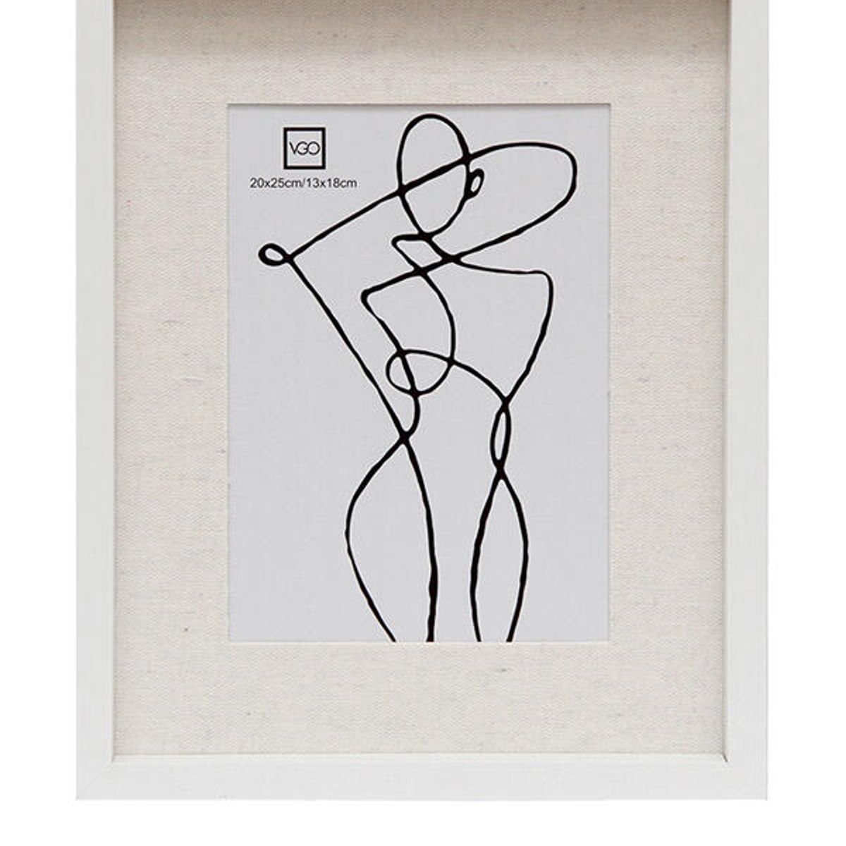 VGO - Marco Blanco de madera con paspartú 13x18 sin paspartú 20x25 Vgo