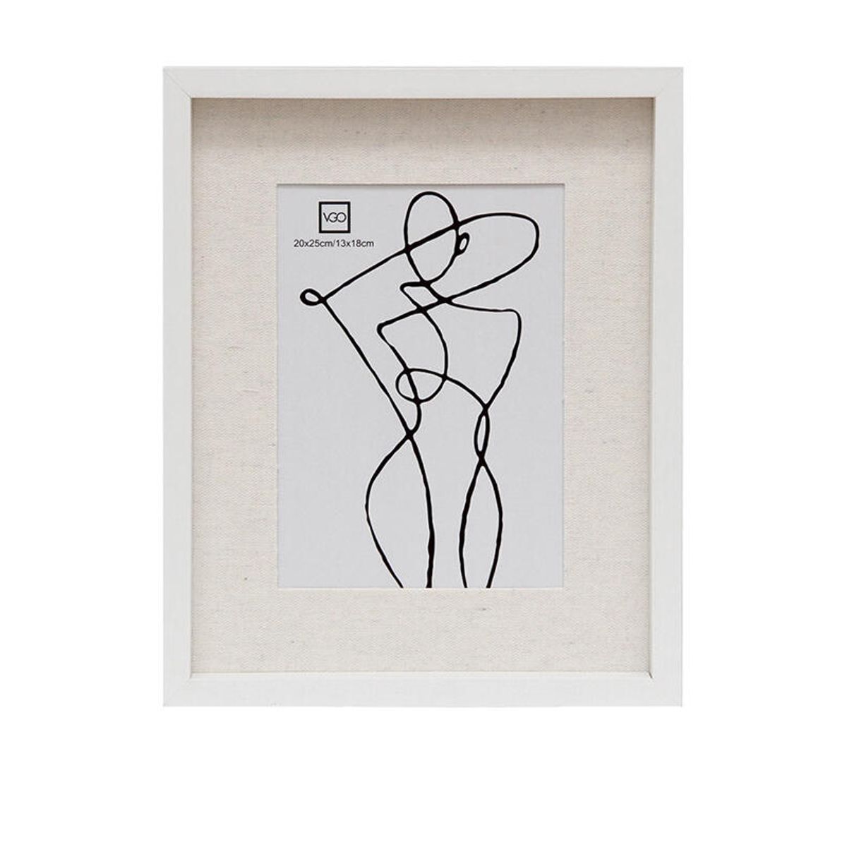 VGO - Marco Blanco de madera con paspartú 13x18 sin paspartú 20x25 Vgo