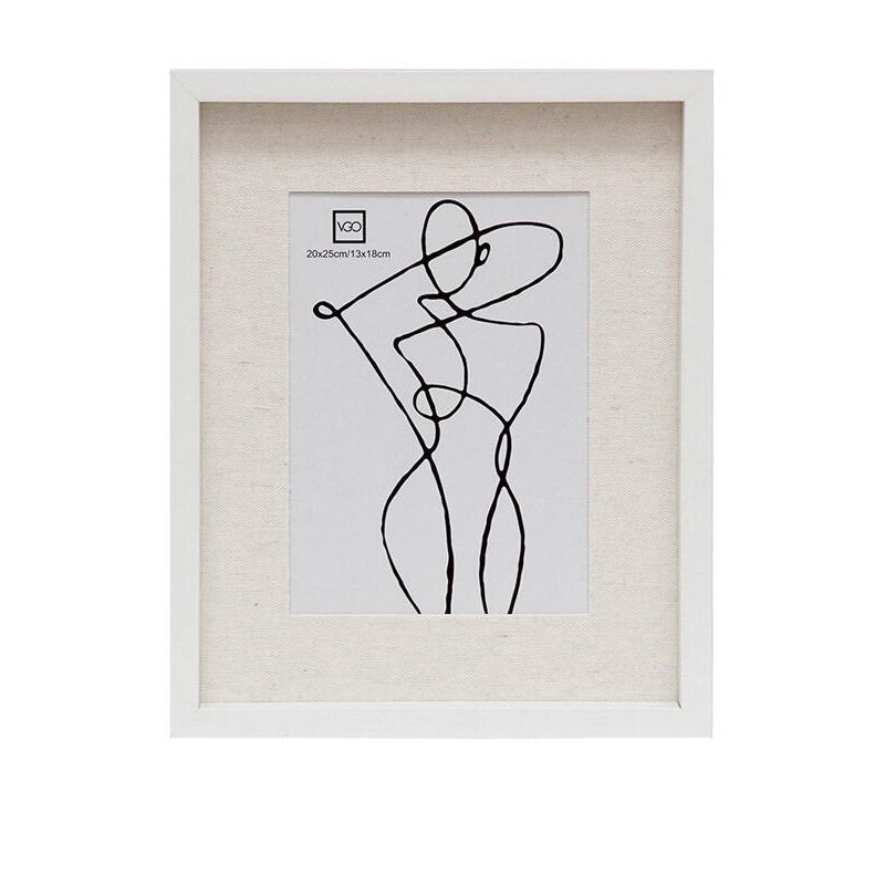 VGO - Marco Blanco de madera con paspartú 20x25 sin paspartú 24x30 Vgo