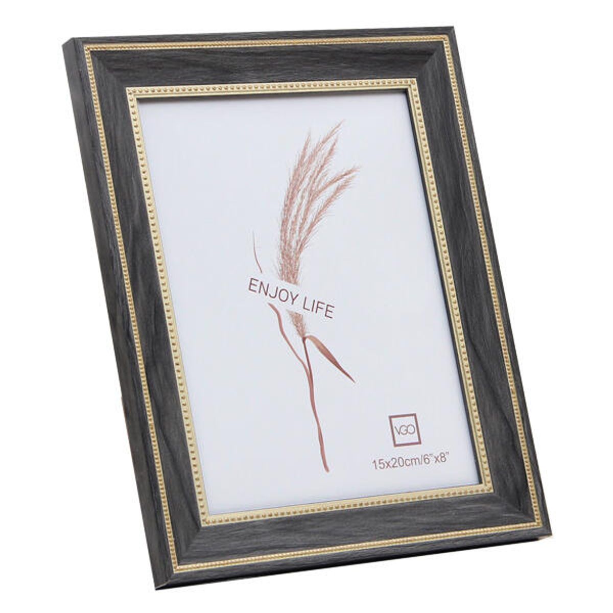 VGO - Marco 10X15 Madera Con Detalle Puntitos Gris Vgo