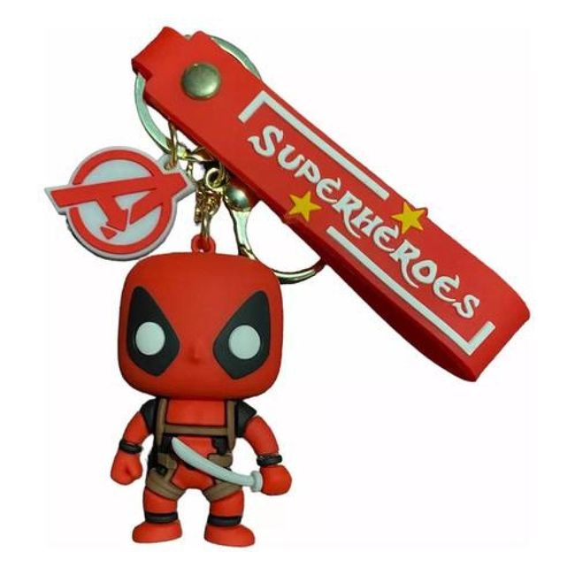 GENERICO - Llavero Xl Silicona Deadpool Heroe - Rojo
