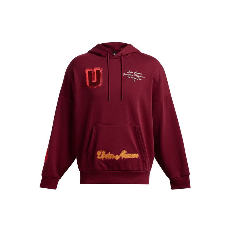 UNDER ARMOUR - Polerón Oversize IconTerry hombre Rojo UNDER ARMOUR