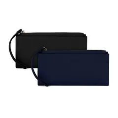 CARVEN - 2 Billeteras de mujer Delia negra y azul