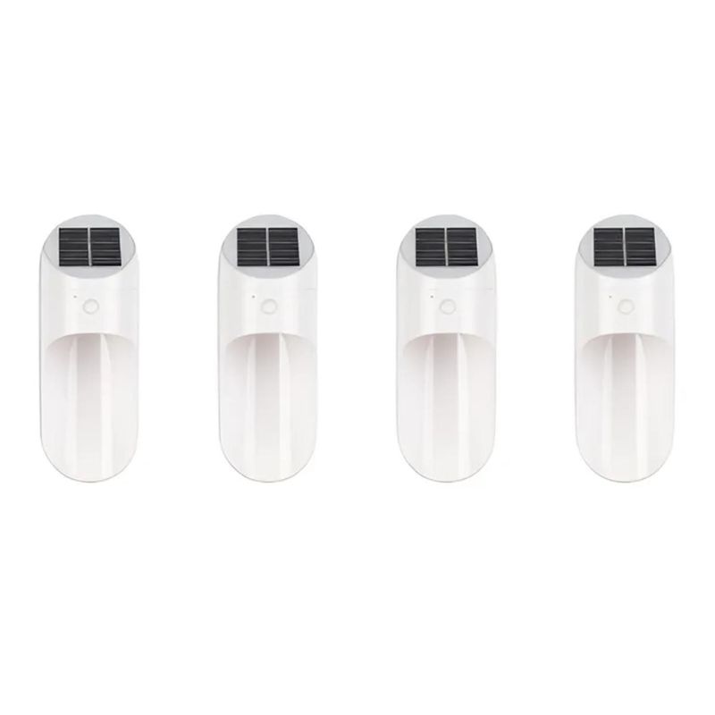 PRO OUTDOOR - Pack 4 Aplique Led Solar Para Exterior Blanco